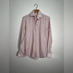 Reiss Light red and white Striped button down Dress Shirt size extra small
